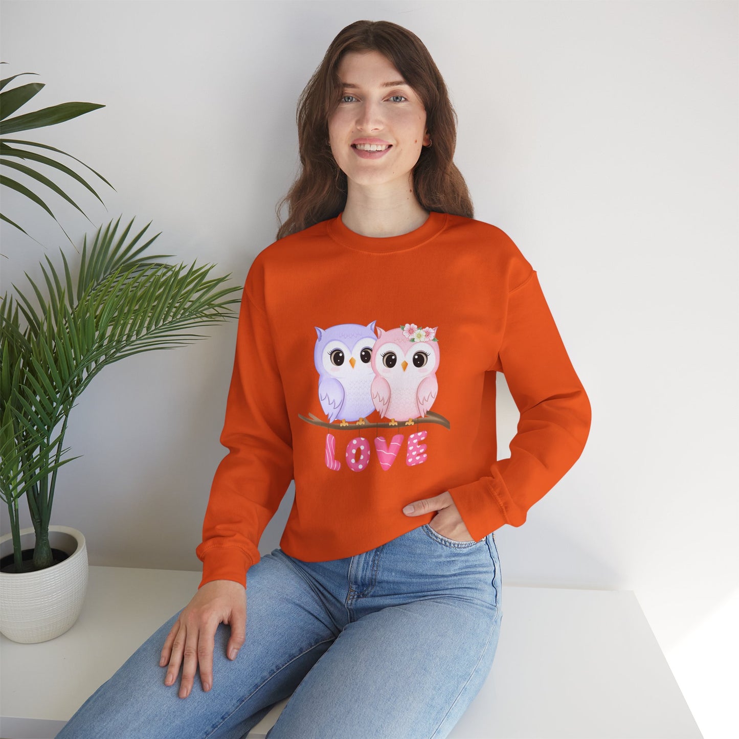 Owl Love sweater valentines Day sweatshirt valentines day shirt best friend gift for her Unisex owl sweater Love shirt unique holiday gift