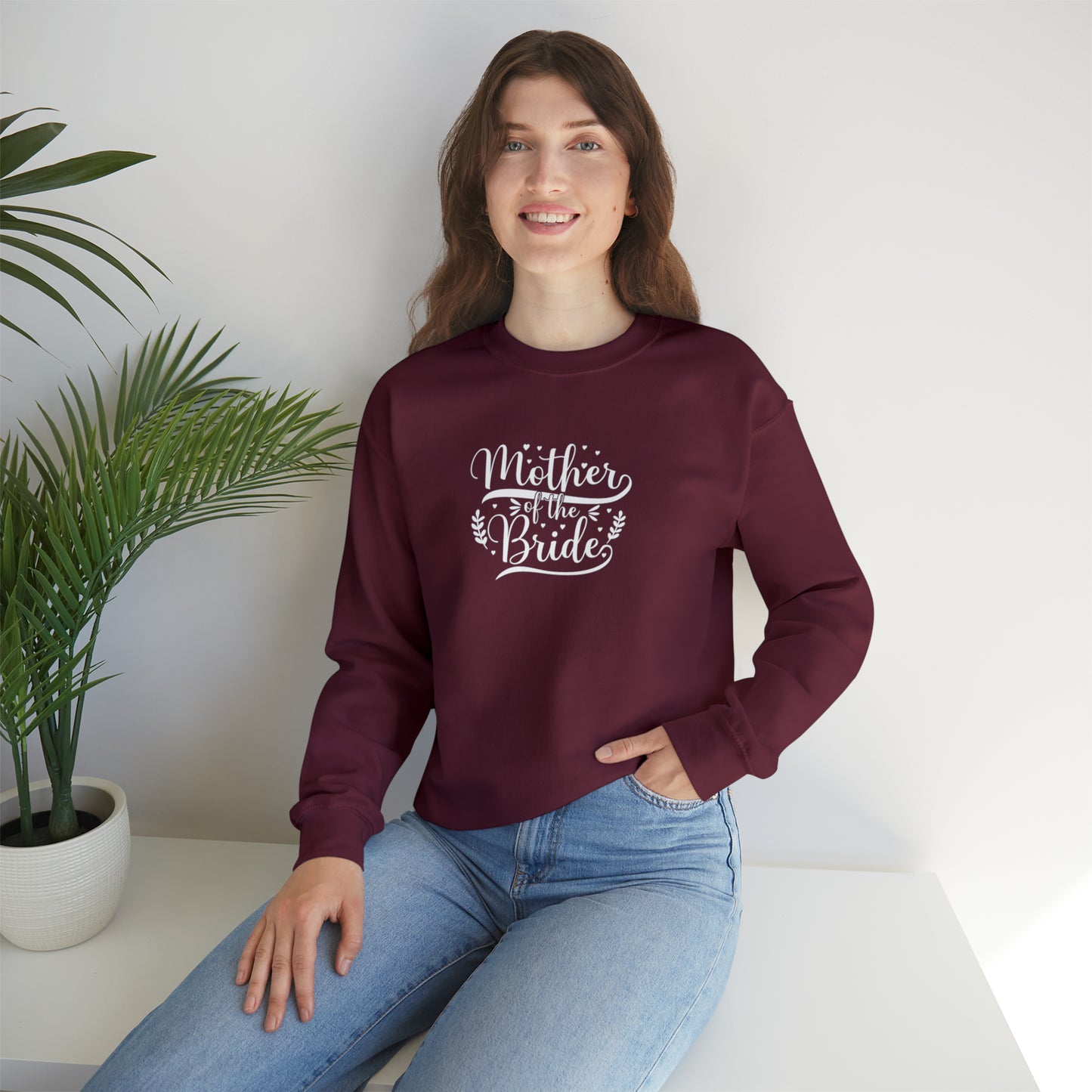 Mother of the bride sweatshirt, Red wedding attire, gift for Mom, bridal party clothes, yoga wear for her, for him, Birthday gift for her