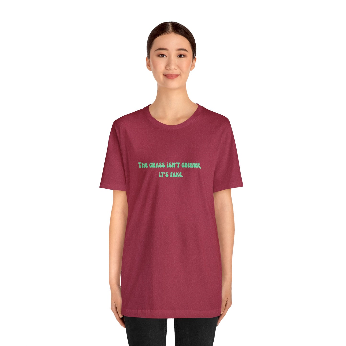 Funny grass is fake shirt aesthetic gift for her grass isn't greener shirt funny gifts for best friend vacation shirt wife husband