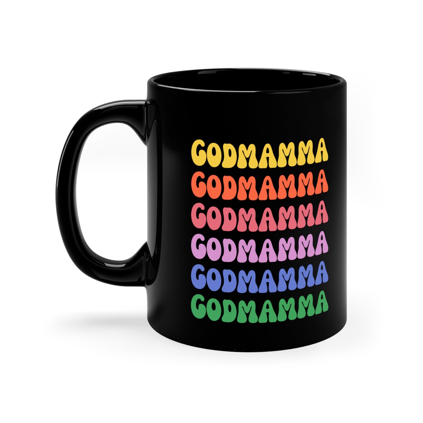 Godmamma gift Godmom gift coffee lover gift tea lover gift for her gift for him Ceramic Mug Bestfriend Christmas gift 11oz Black Mug