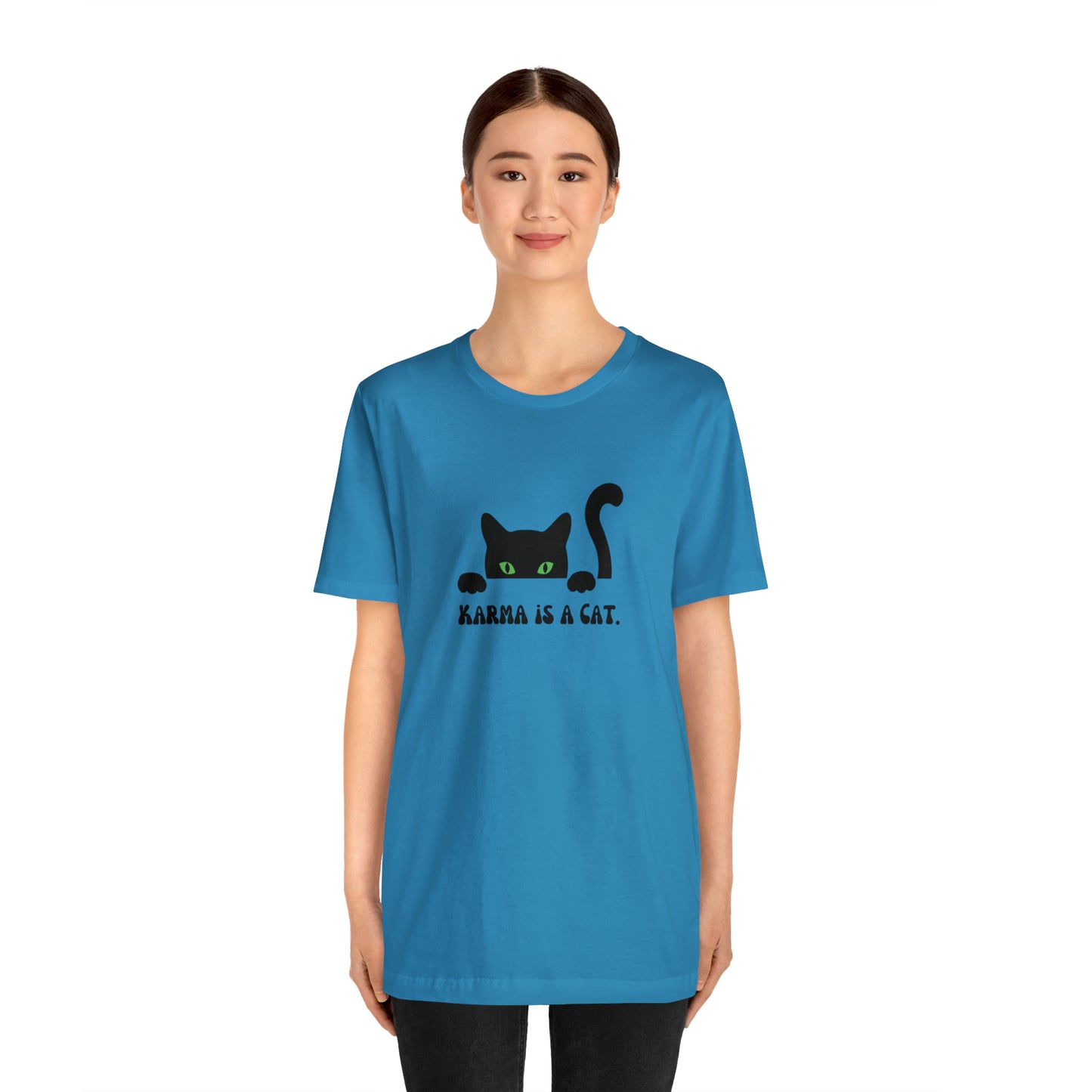 Karma is a cat shirt Cat lover tshirt book lover shirt Taylor witchy cat Shirt Halloween Cat Gift for Cat Lover Gift for Cat swiftie shirt