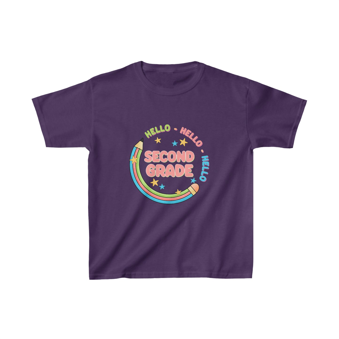 Hello second grade T shirt 2nd grade shirt Kids style Heavy Cotton Tee