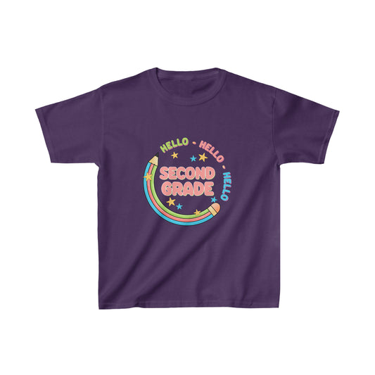 Hello second grade T shirt 2nd grade shirt Kids style Heavy Cotton Tee