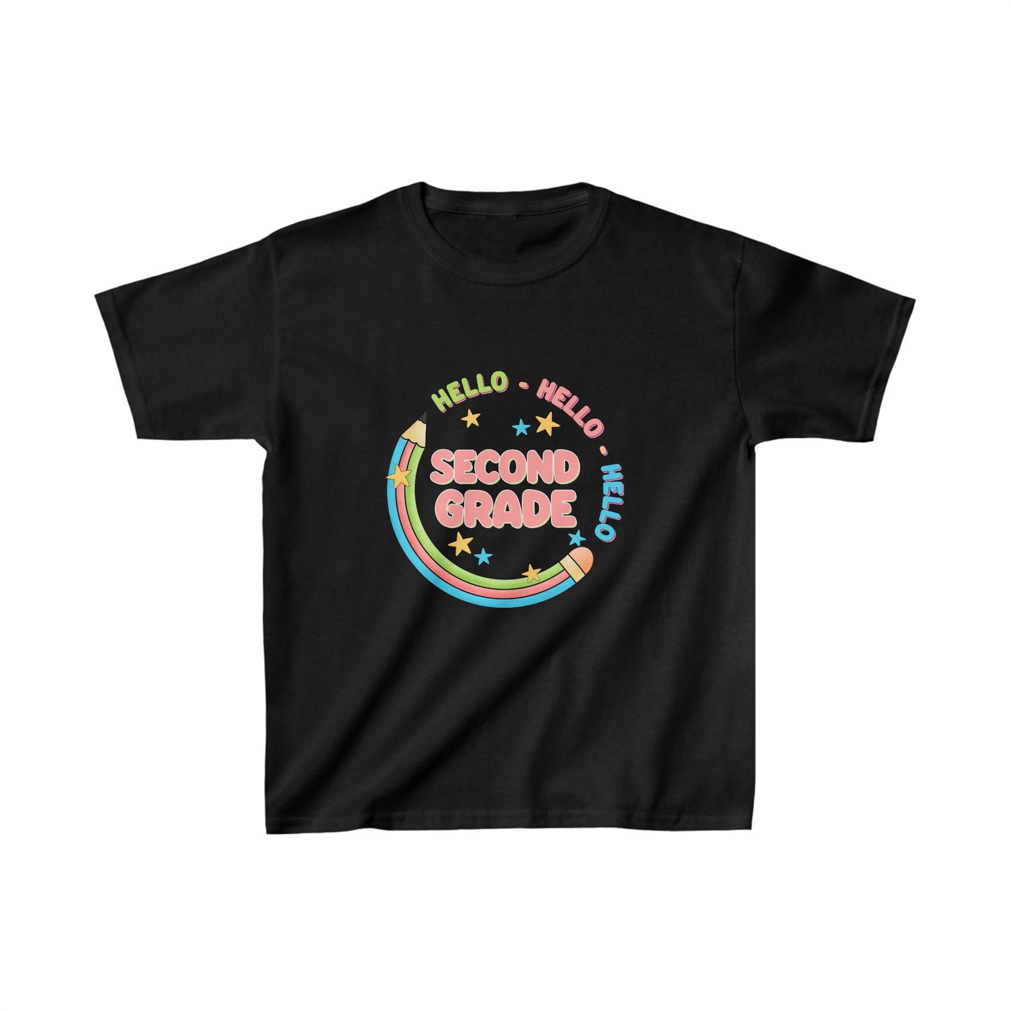 Hello second grade T shirt 2nd grade shirt Kids style Heavy Cotton Tee