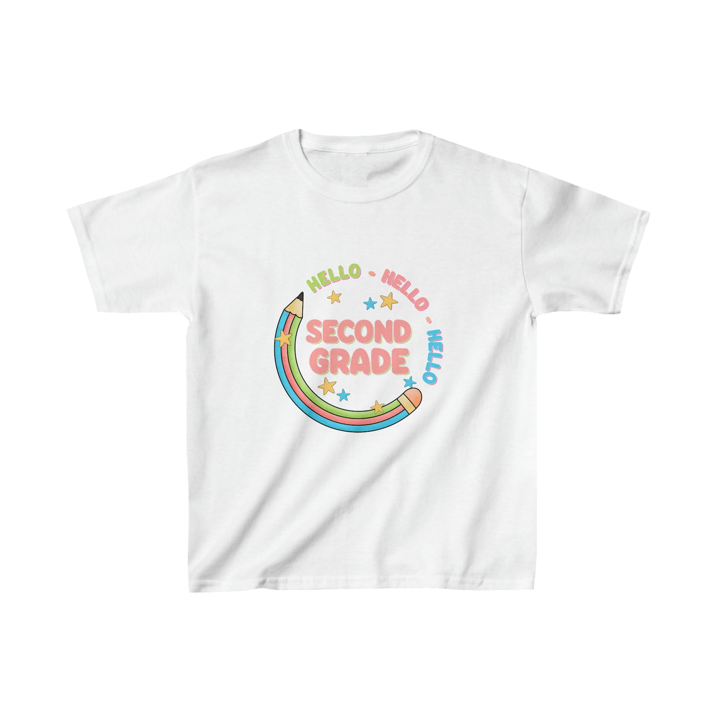 Hello second grade T shirt 2nd grade shirt Kids style Heavy Cotton Tee