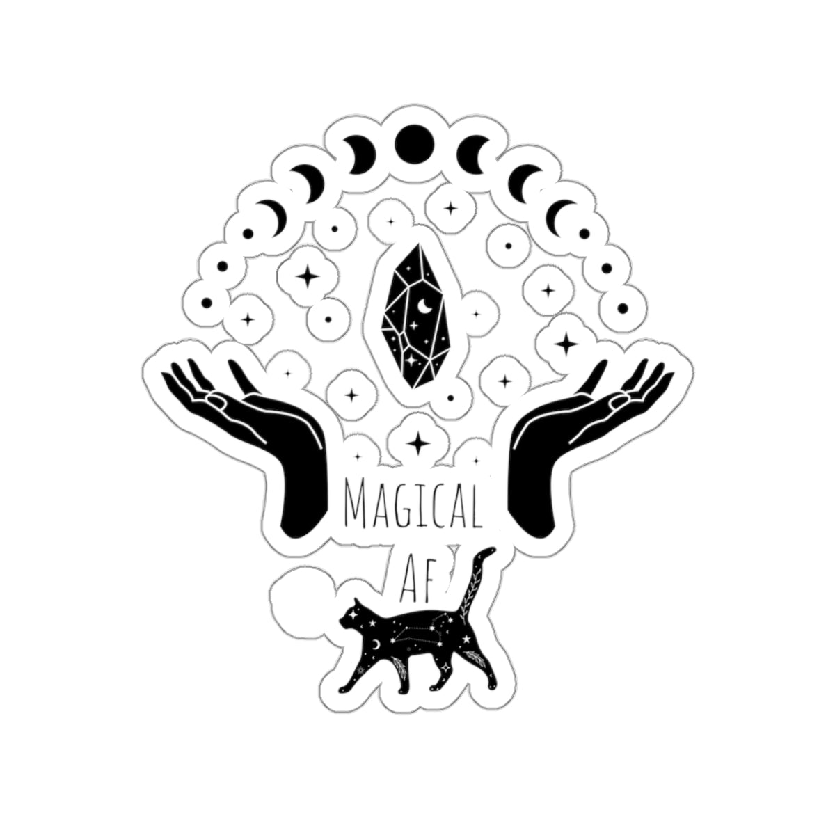 Magical AF sticker bestie sticker motivational witchy stickers fun gift best friend gift Kiss-Cut Stickers Halloween sticker cat self love
