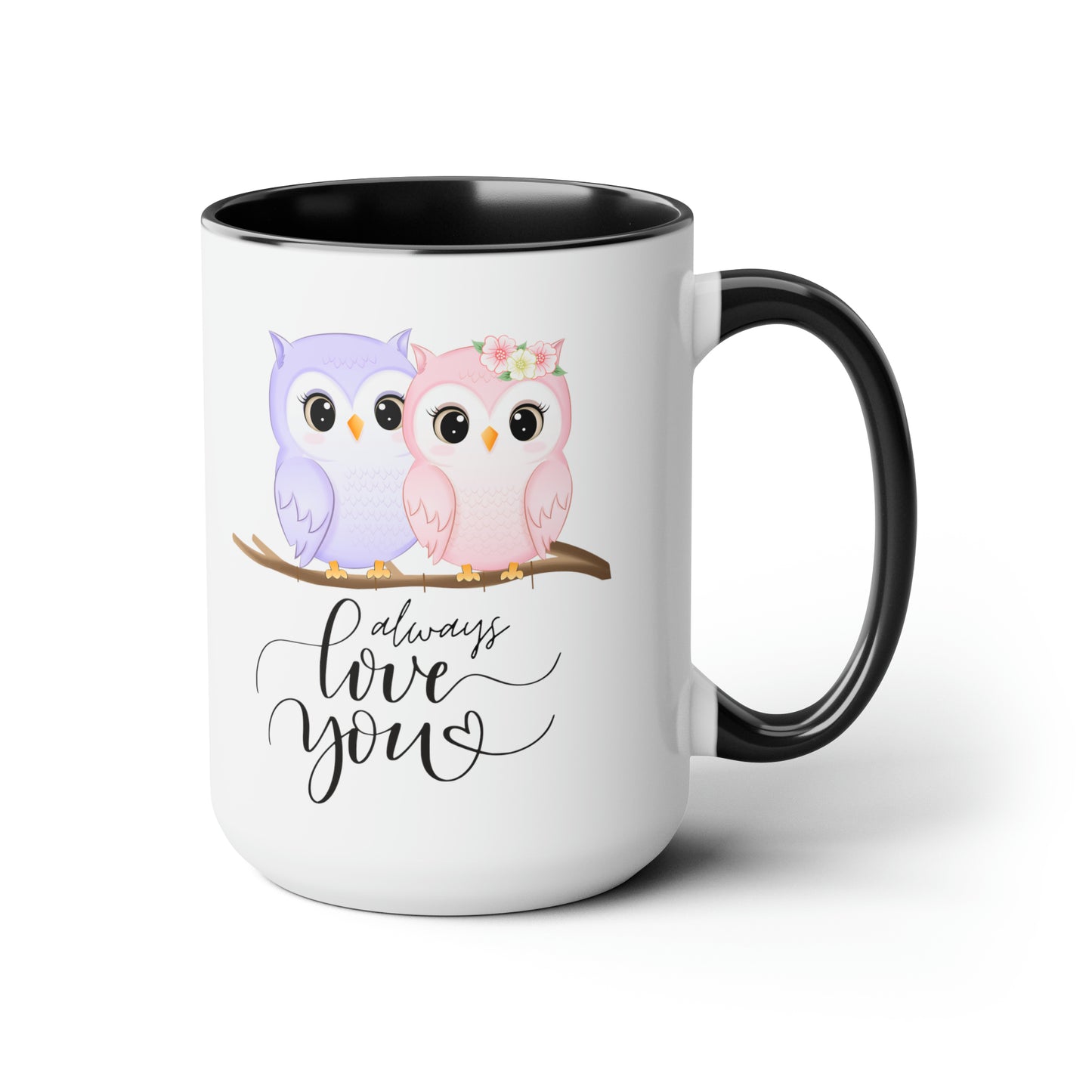 Owl always love you Valentine's Day mug sister gift Coffee Mug pregnancy reveal gift heart mug gift for her Mug wife Coffee tea 15oz