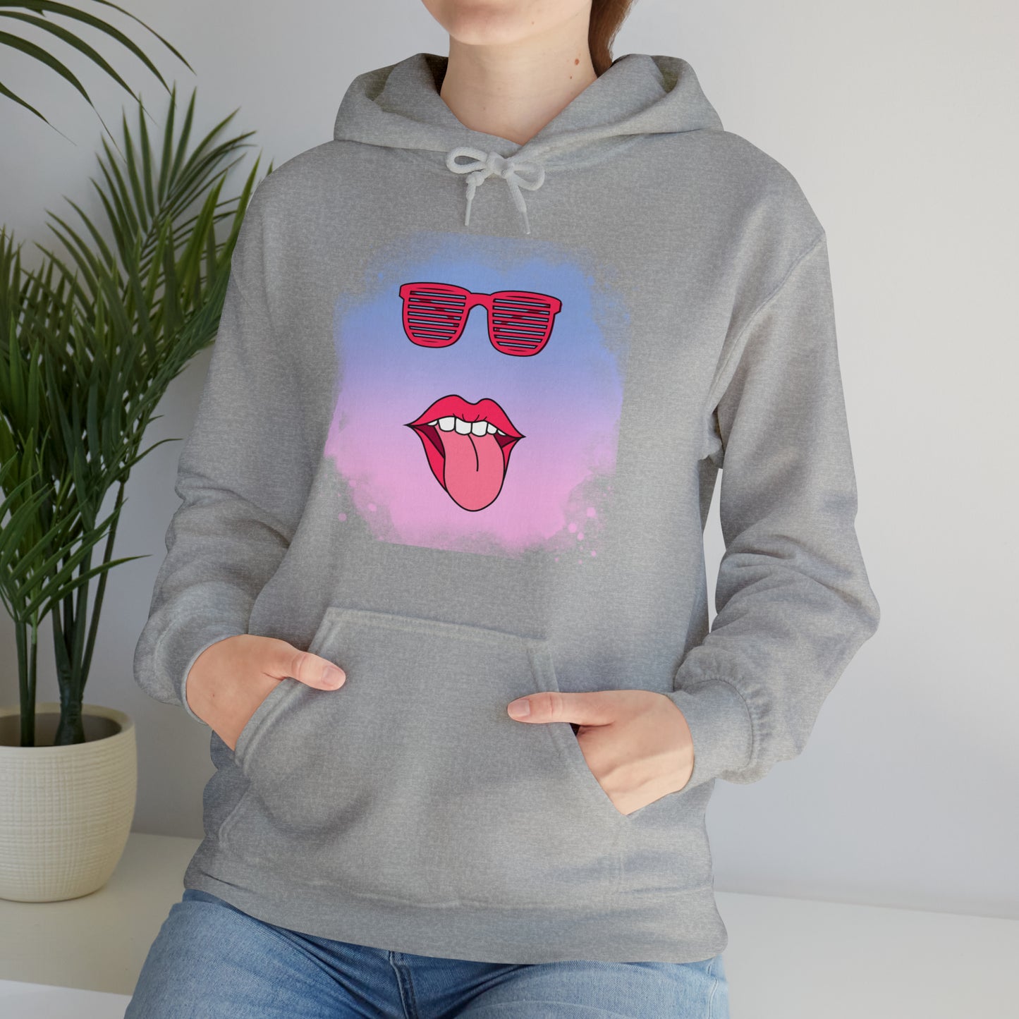 Lip Sunglasses Hoodie, Bubble Gum kiss Hoodie, Fun Summer shirt, Birthday gift for her, Galantine gift for her,best friend gift, vacation