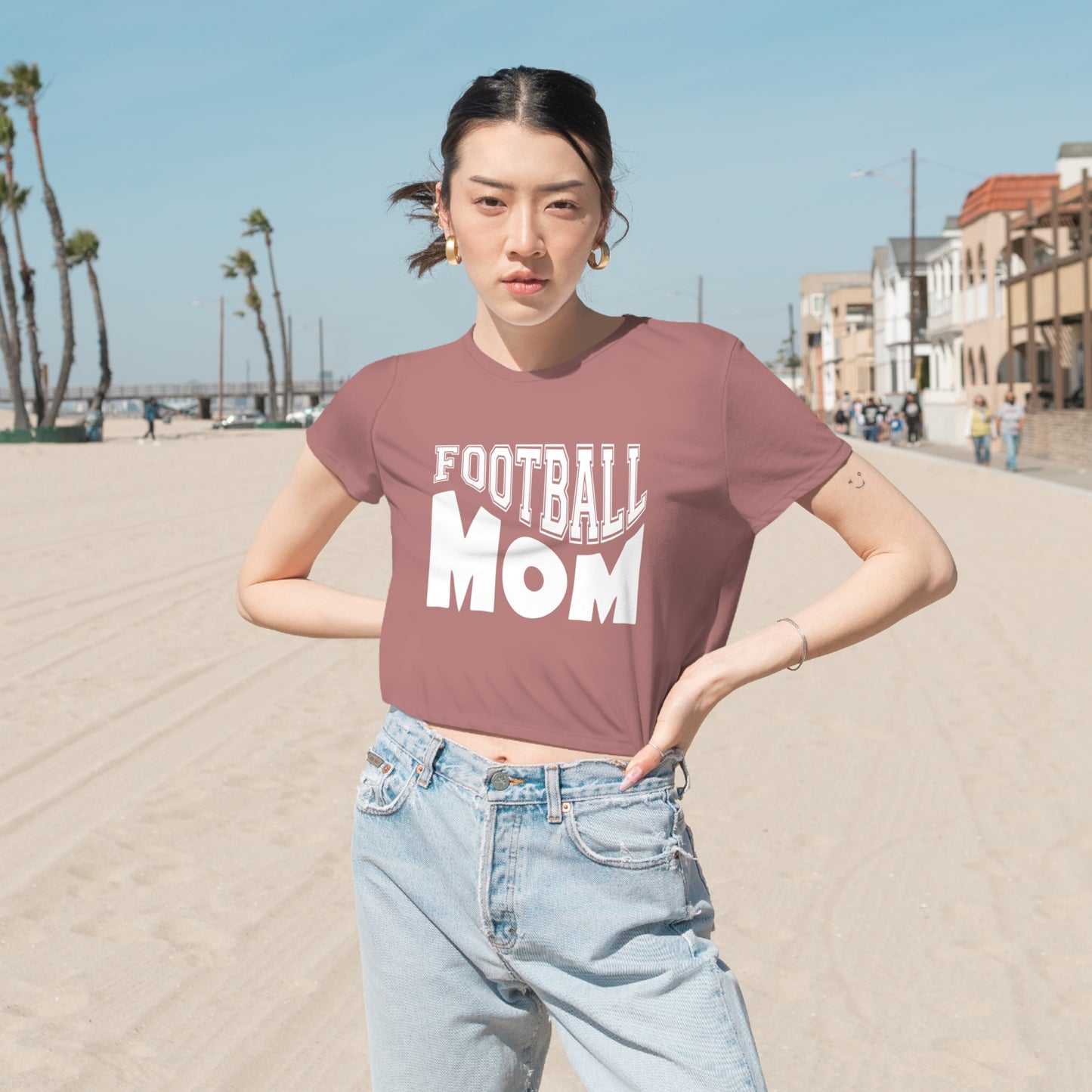 Football Mom crop top Mama crop top  yoga shirt women  Football seasonCropped Tee