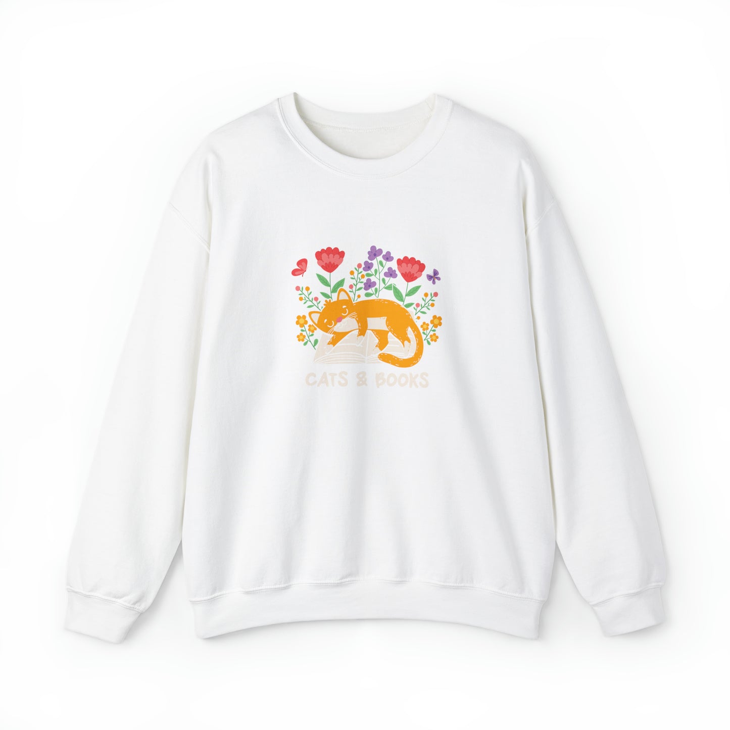 Cat Mom Shirt Cat Lover Tee Cute Book Cat Shirt Floral Book Shirt Book Lover Sweatshirt Reader Bookish Tee Cat Themed Gift For Women for Men