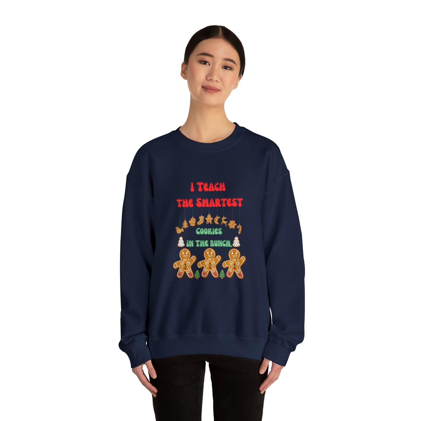 Smartest cookies sweater teacher Christmas sweater Christmas gingerbread cookies house sweatshirt Bright teacher Christmas gift for her