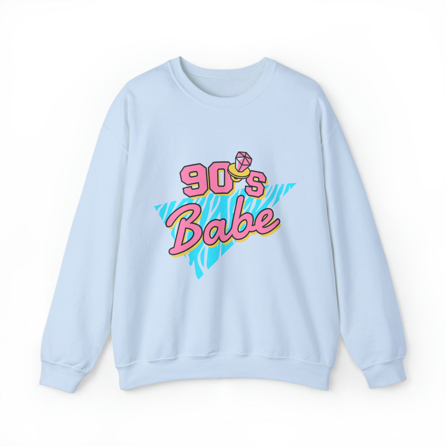 90's Babe Sweatshirt, Pink blue shirt, Unisex Heavy Blend Crewneck Sweatshirt