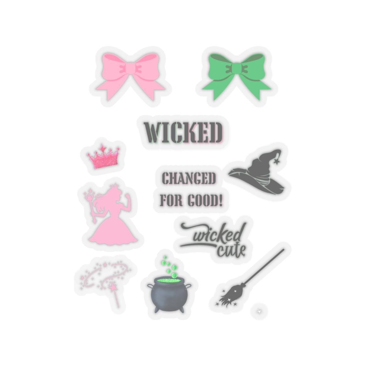 Wicked inspired sticker page new year new me sticker witchy sticker Magical AF sticker bestie sticker cauldron stickers bestfriend pink bow