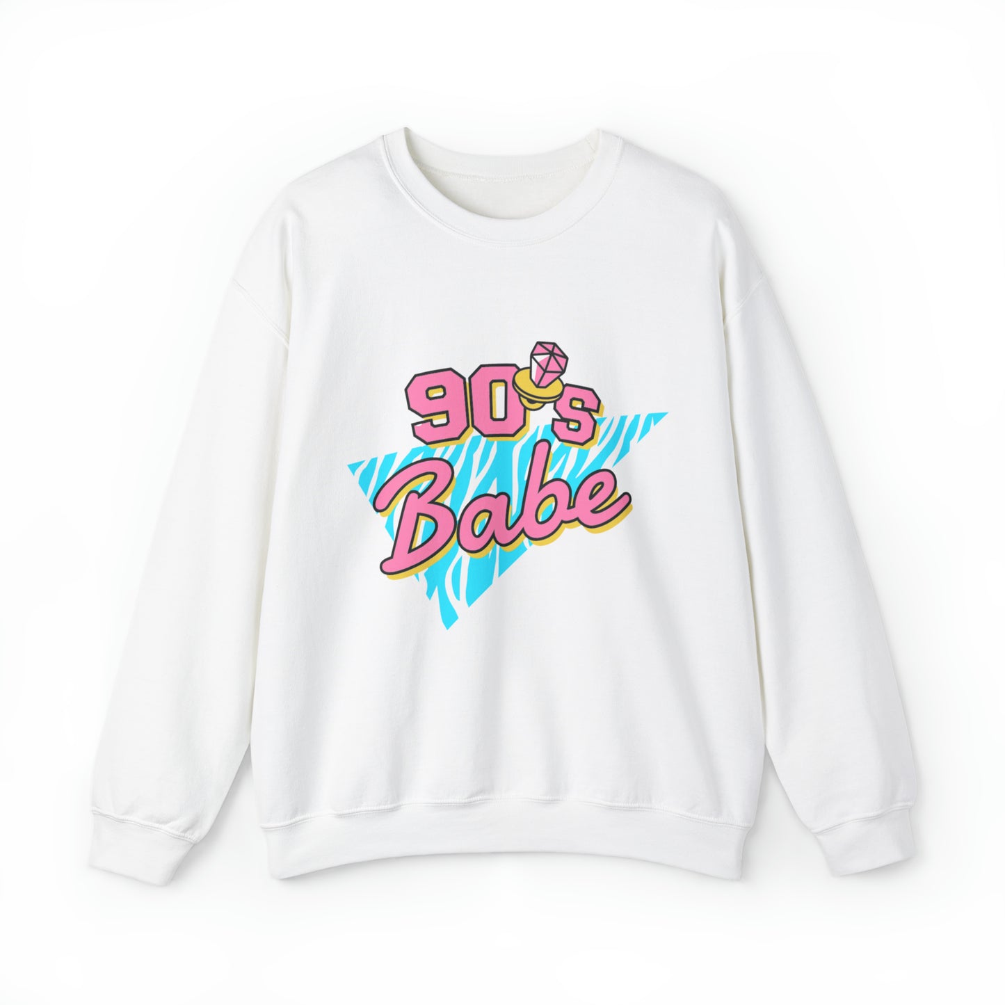 90's Babe Sweatshirt, Pink blue shirt, Unisex Heavy Blend Crewneck Sweatshirt