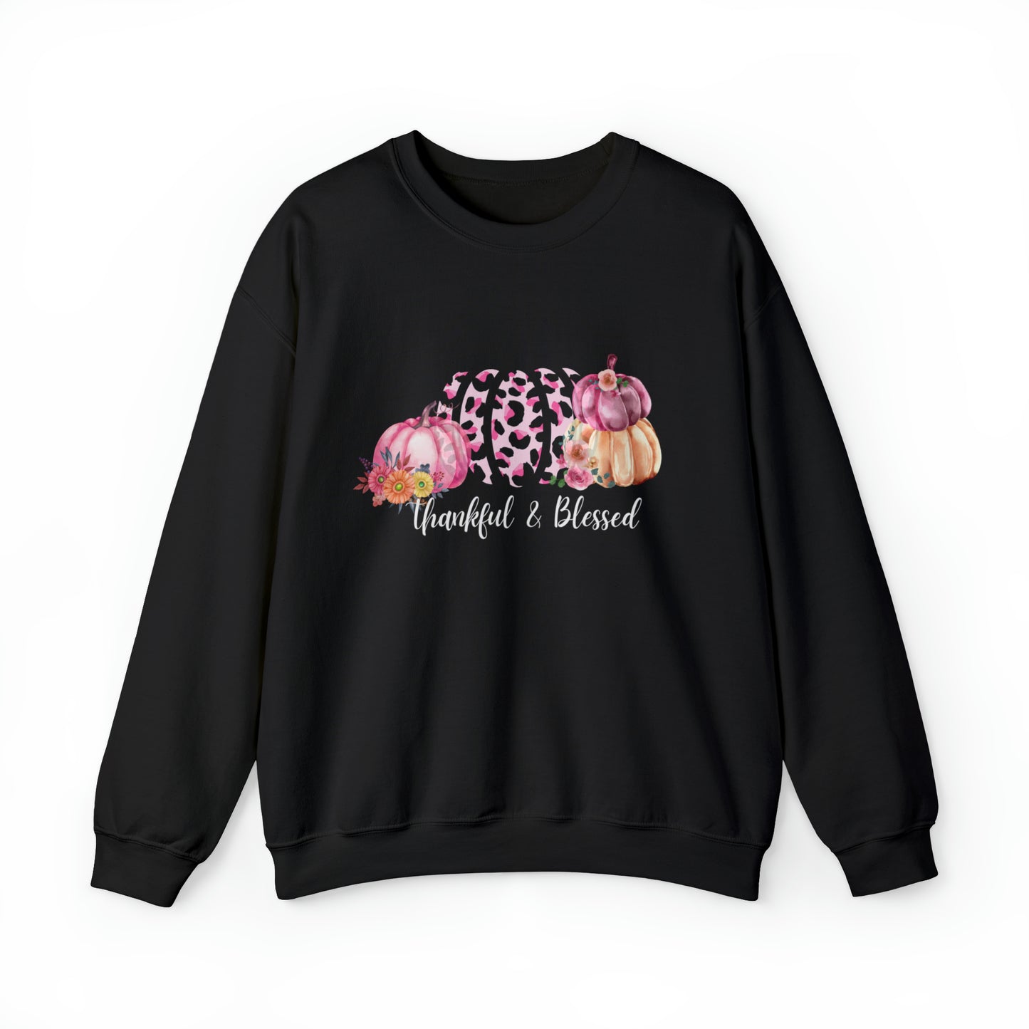 Thankful and blessed Sweatshirt thanksgiving sweater gift for her women's sweater best friend gift Christmas gift pink pumpkin