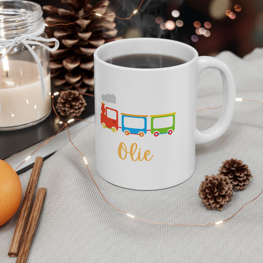 Kids train mug colorful train gift for kids mug Jessica Show Supervisor Coffee Cup gift for her gift for him Mug 11oz Christmas
