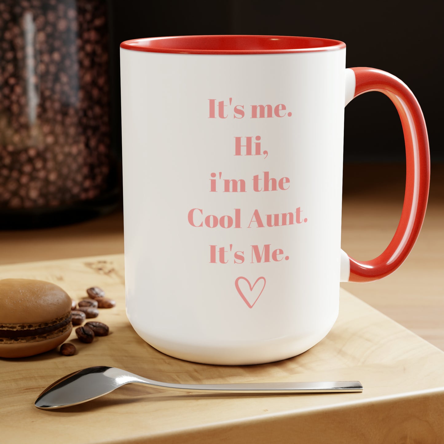 Cool aunt mug gift for auntie mug sister gift Coffee Mug pregnancy reveal gift heart mug gift for her Mug wife Coffee tea Christmasgift 15oz