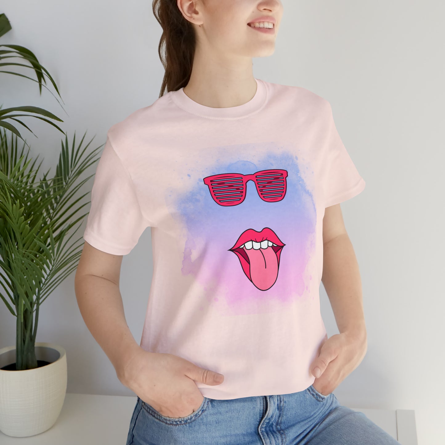 Lip Sunglasses t-shirt, Bubble gum kiss shirt,Pink Gum Shirt,Galantine gift travel shirt,best friend trip,girls vacation trip, Unisex Jersey