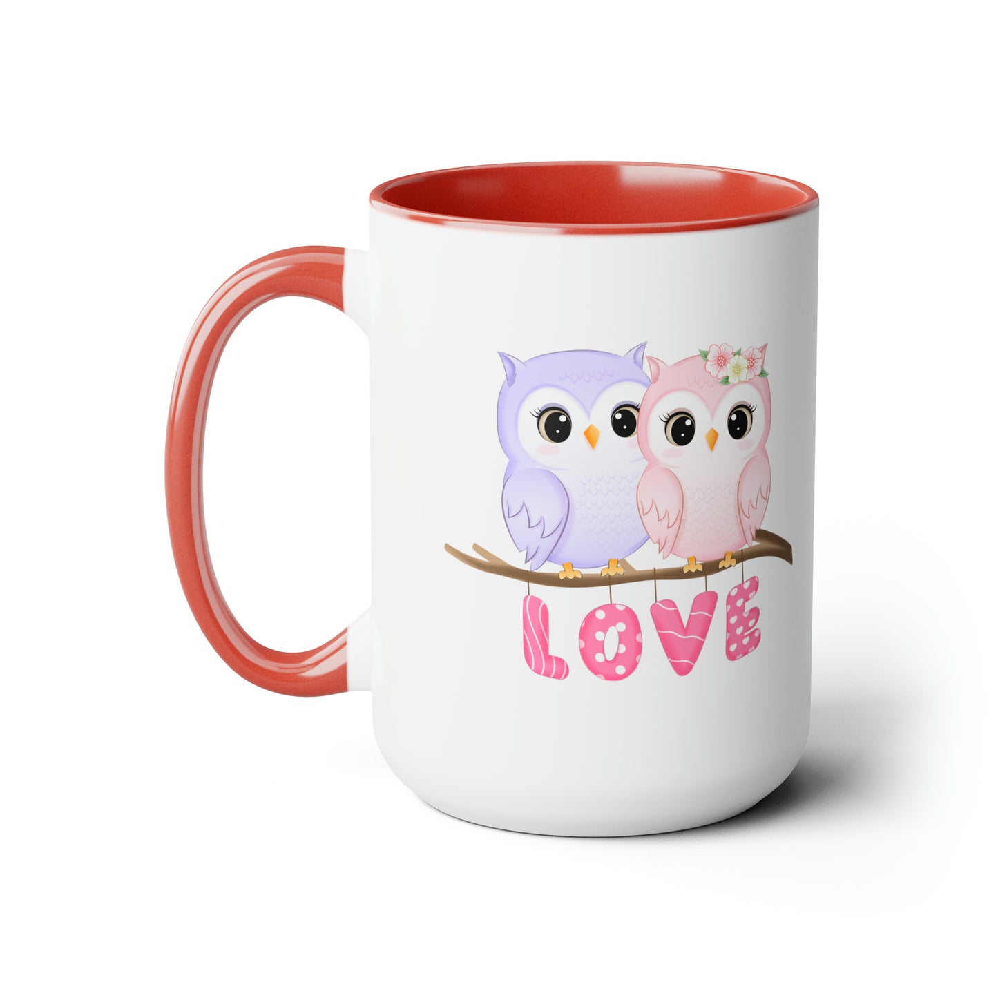 Owl Valentine's Day mug sister gift Coffee Mug pregnancy reveal gift heart mug gift for her Mug wife Coffee tea 15oz