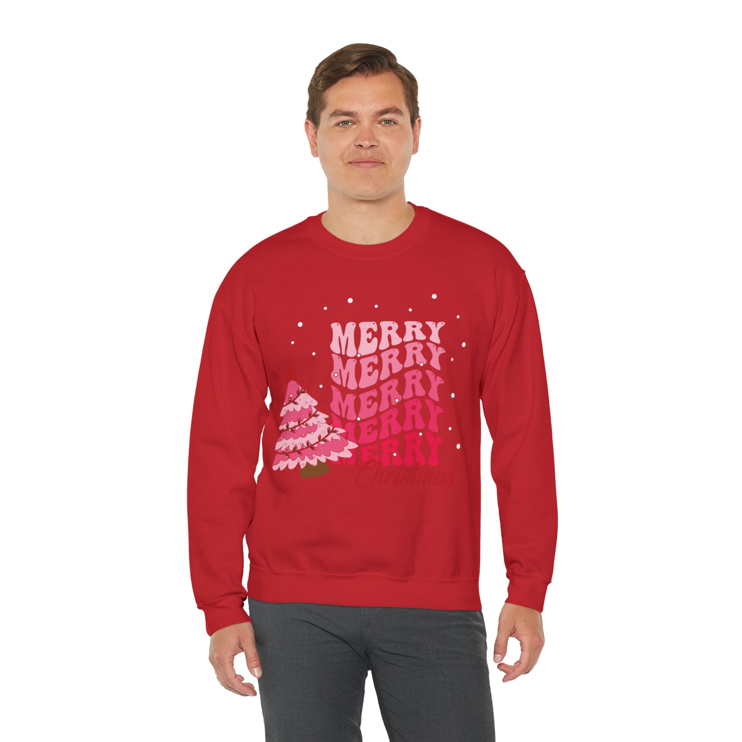 Festive AF sweater Pink Merry Bright Christmas Sweatshirt for Women Christmas Shirt Sweater Holiday Christmas gift for her gift for him