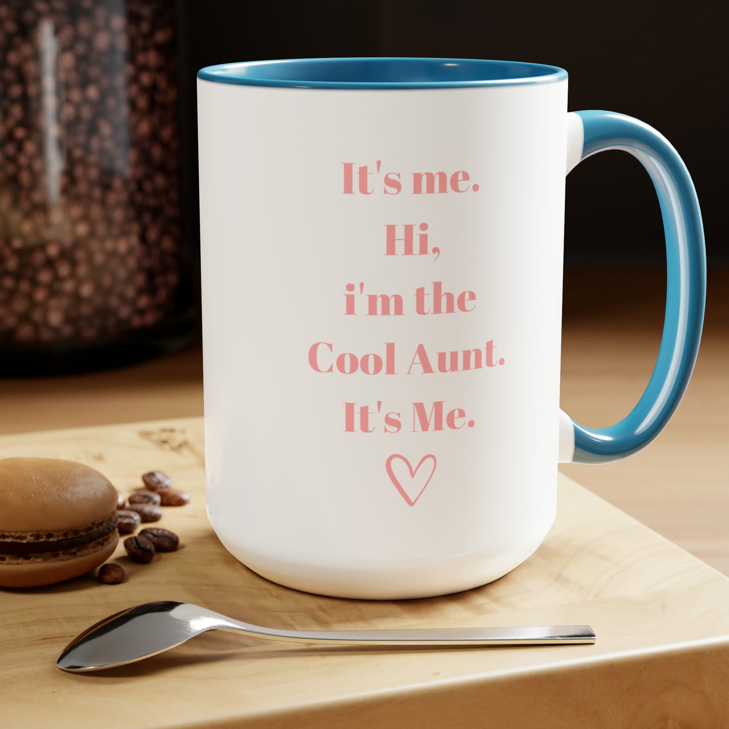 Cool aunt mug gift for auntie mug sister gift Coffee Mug pregnancy reveal gift heart mug gift for her Mug wife Coffee tea Christmasgift 15oz