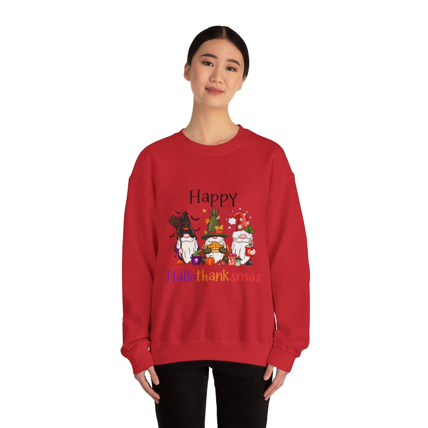 Happy Hallothanksmas Sweatshirt gnome Halloween sweater Gift For her for him Christmas Sweatshirt Cute Halloween Sweater HalloweenSweatshirt