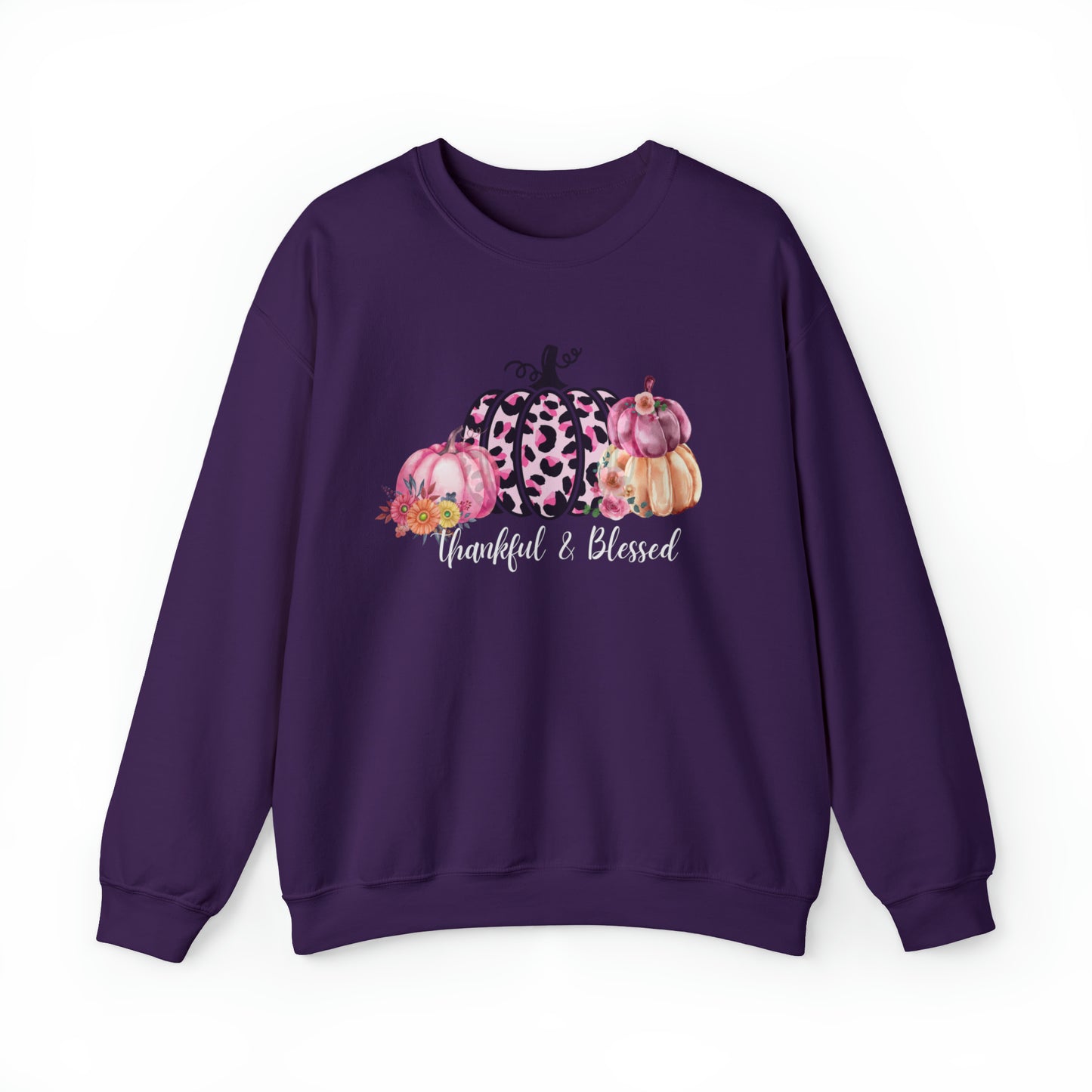 Thankful and blessed Sweatshirt thanksgiving sweater gift for her women's sweater best friend gift Christmas gift pink pumpkin
