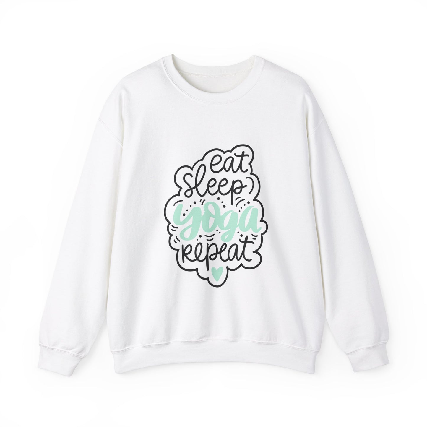 Eat sleep yoga repeat sweater yoga sweater Here we go fucking again sweater gifts funny cat birthday gift Christmas sweatshirt gift for her