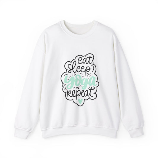 Eat sleep yoga repeat sweater yoga sweater Here we go fucking again sweater gifts funny cat birthday gift Christmas sweatshirt gift for her