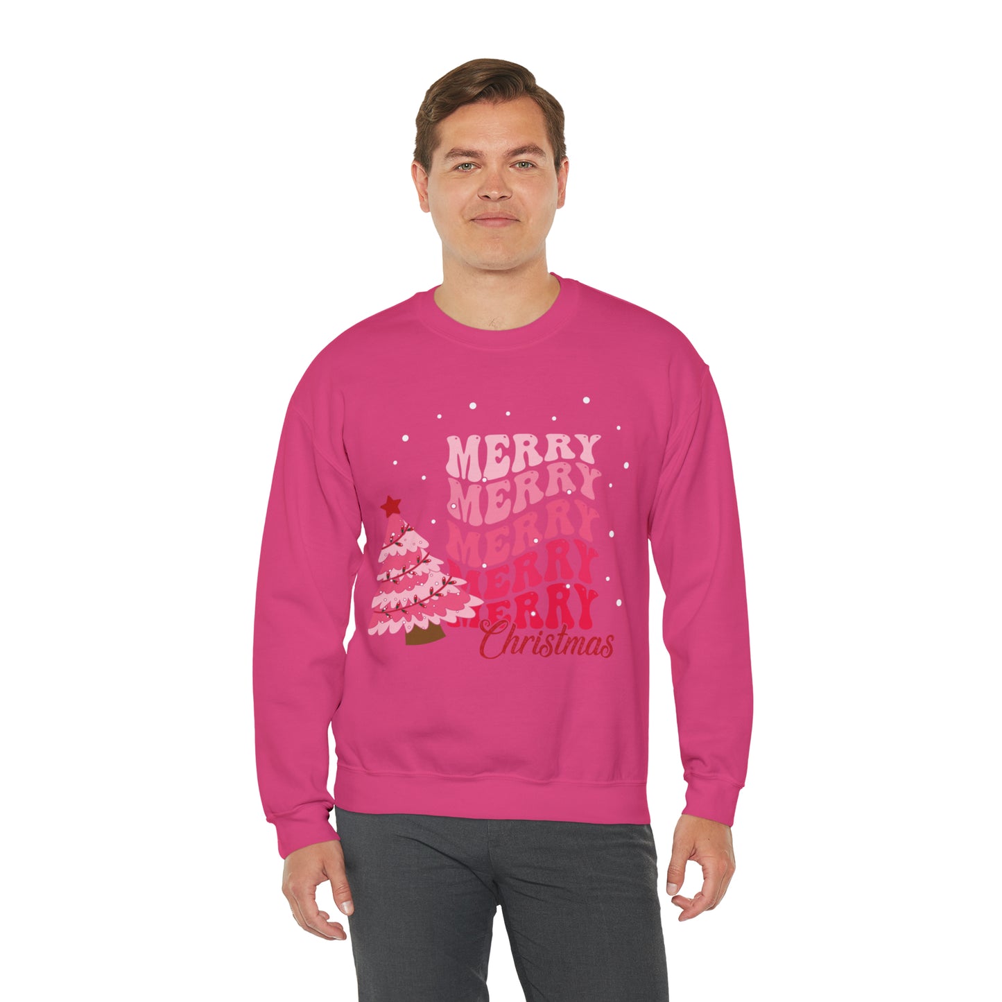 Festive AF sweater Pink Merry Bright Christmas Sweatshirt for Women Christmas Shirt Sweater Holiday Christmas gift for her gift for him
