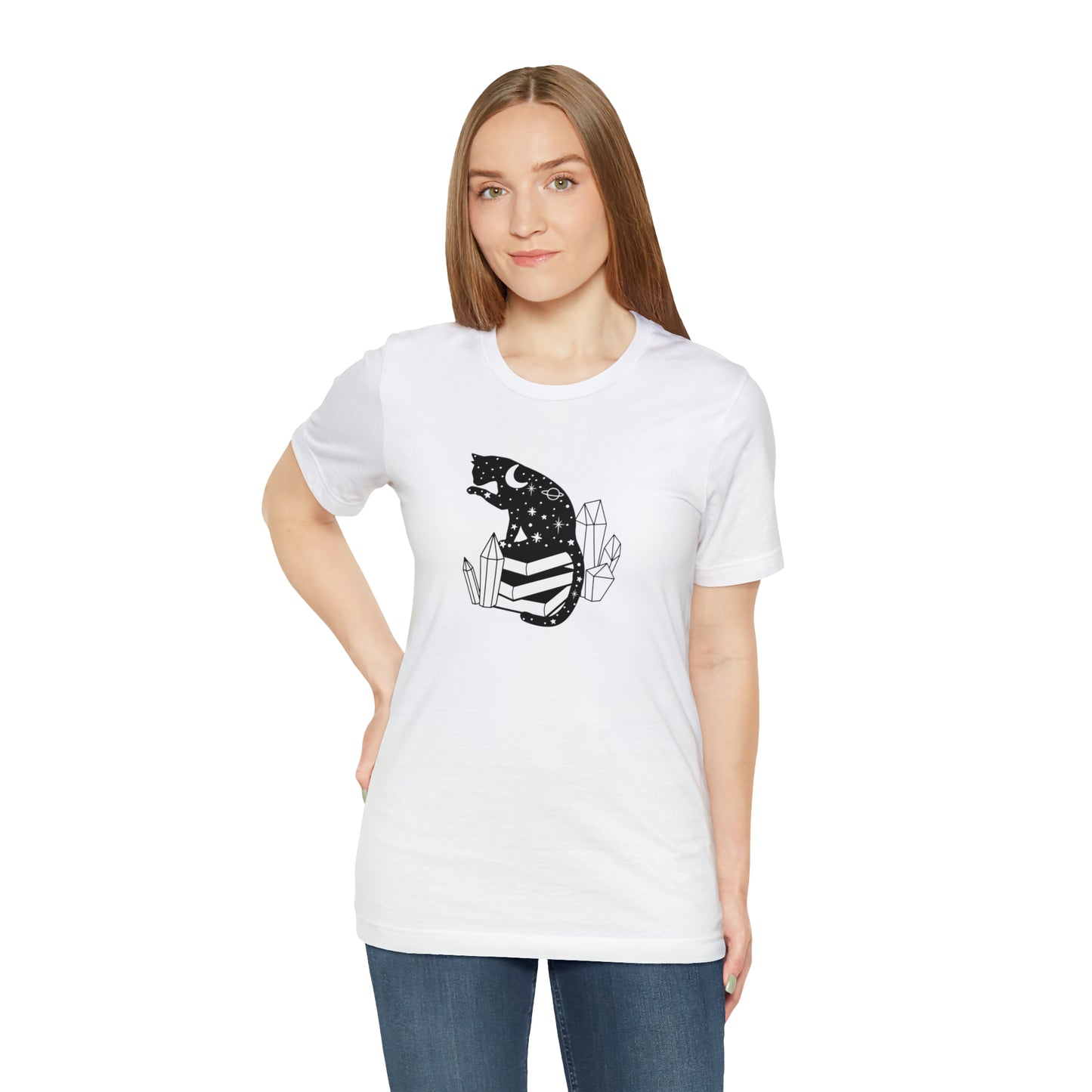 Cat lover tshirt book lover shirt crystal witchy cat Shirt Halloween Cat Sweatshirt Gift for Cat Lover Gift for Cat Mom Gift