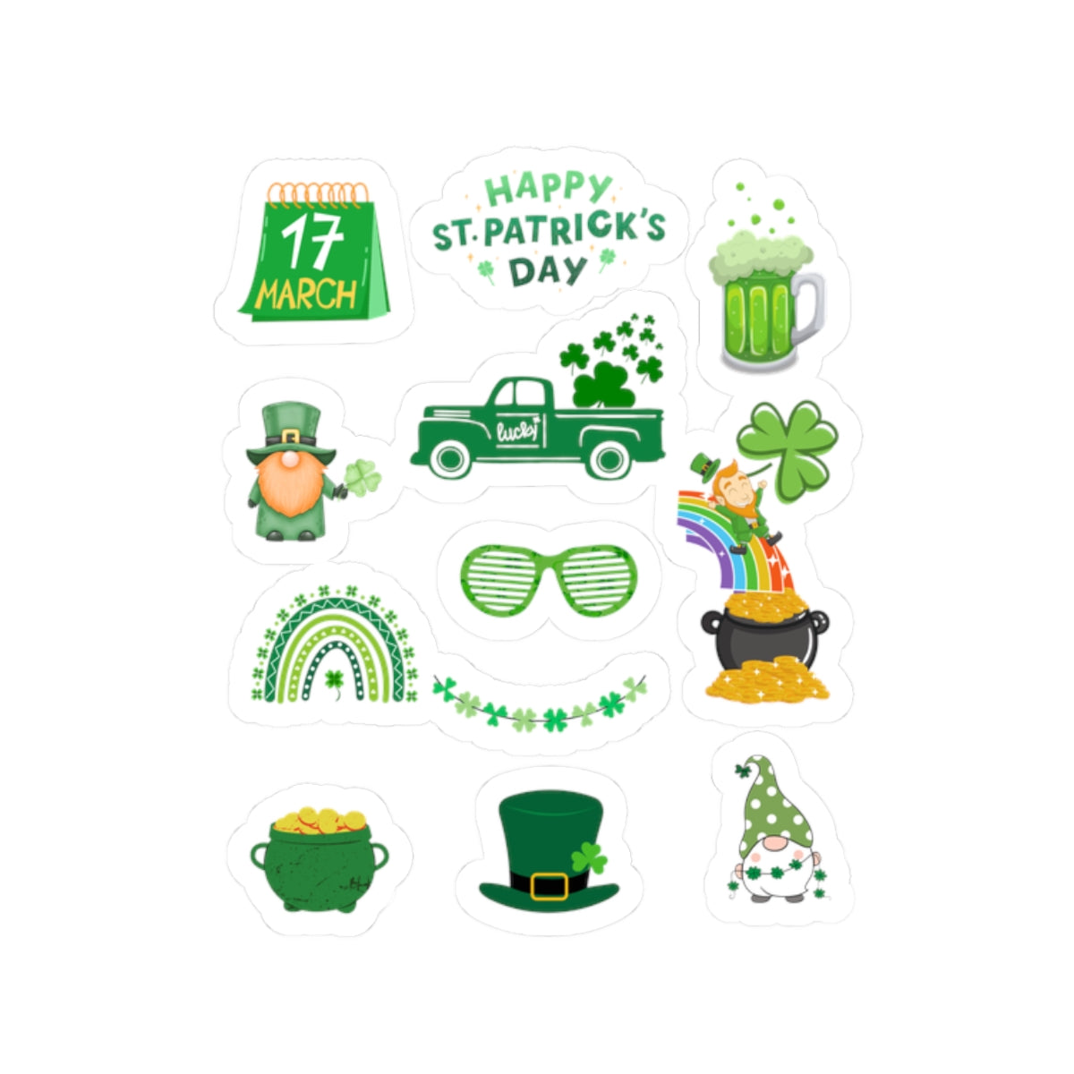 St. Paddy's Day sticker page st. Patrick's sticker luck rainbow sticker bestie sticker leprechaun stickers bestfriend irish luck sticker