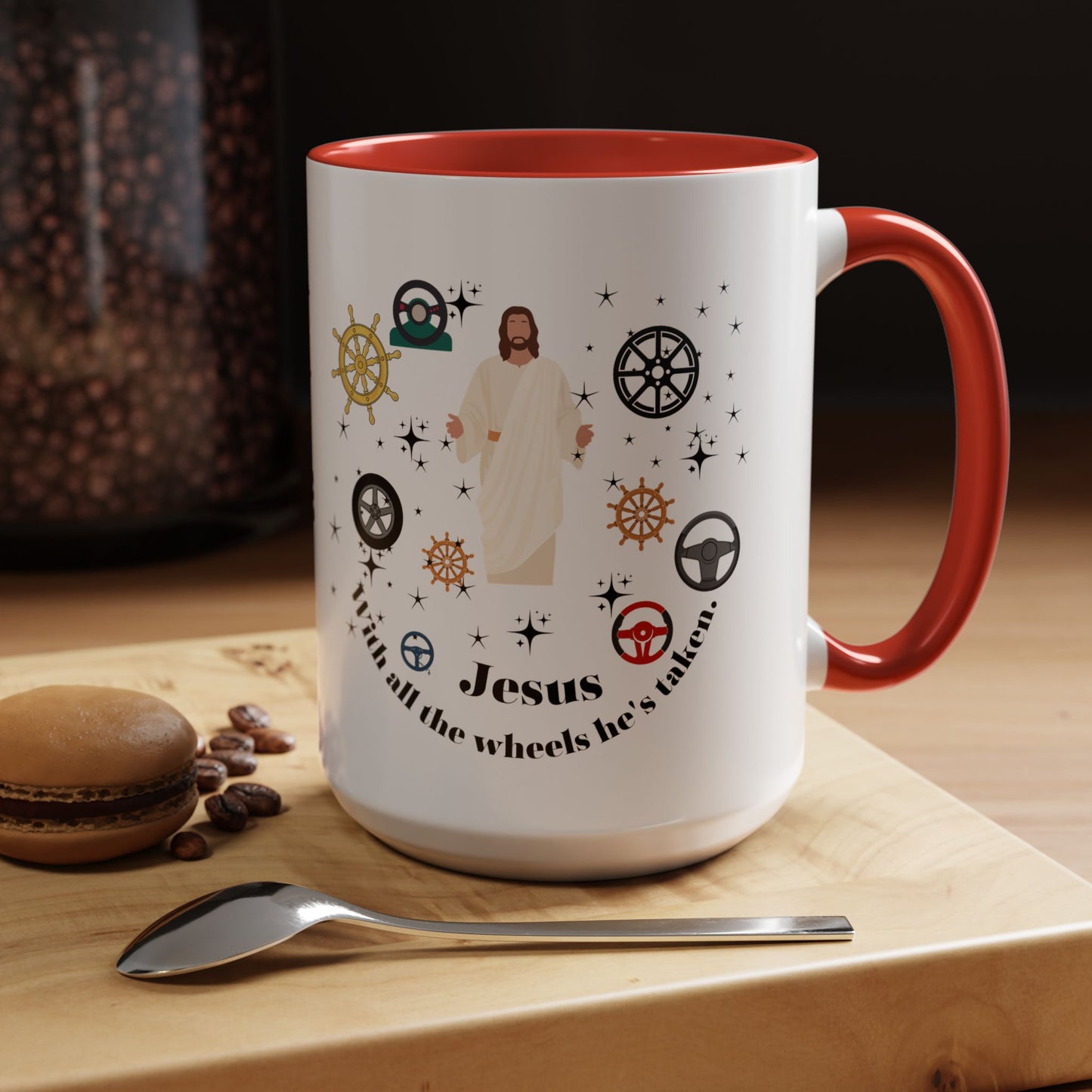 Funny Jesus mug Jesus take the wheel Radiate positivity mug Morning affirmation shining light Christmas gift for her gift for him bestiegift
