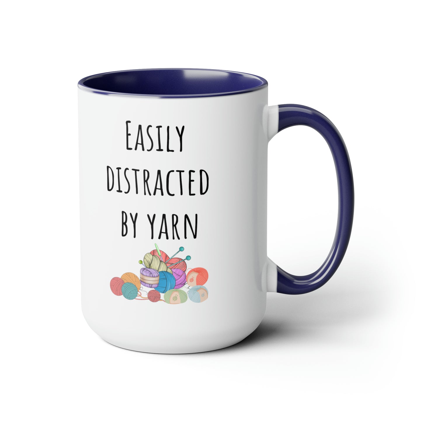 Easily distracted by yarn mug Supervisor mug Floral mug gift for her Mug funny gift for wife Coffee Mugs tea Christmas gift 15oz