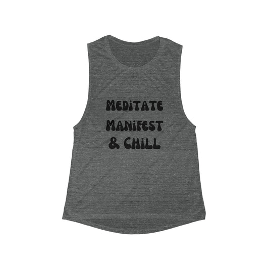 Meditate Manifest and chill tanktop Zen clothes Birthday flowy tanktop Gift for Her Birthday Shirt for Women style Christmas gift for her