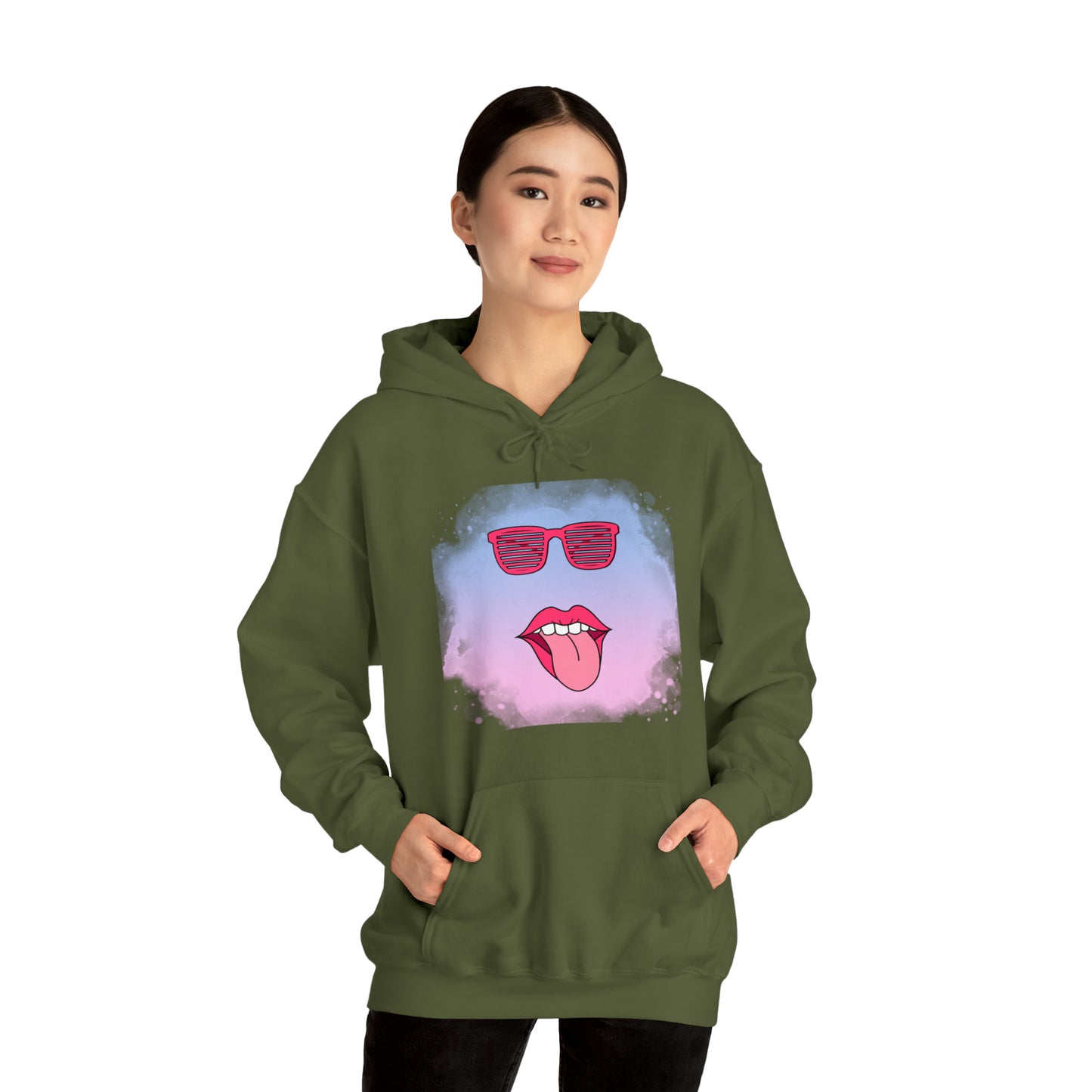 Lip Sunglasses Hoodie, Bubble Gum kiss Hoodie, Fun Summer shirt, Birthday gift for her, Galantine gift for her,best friend gift, vacation