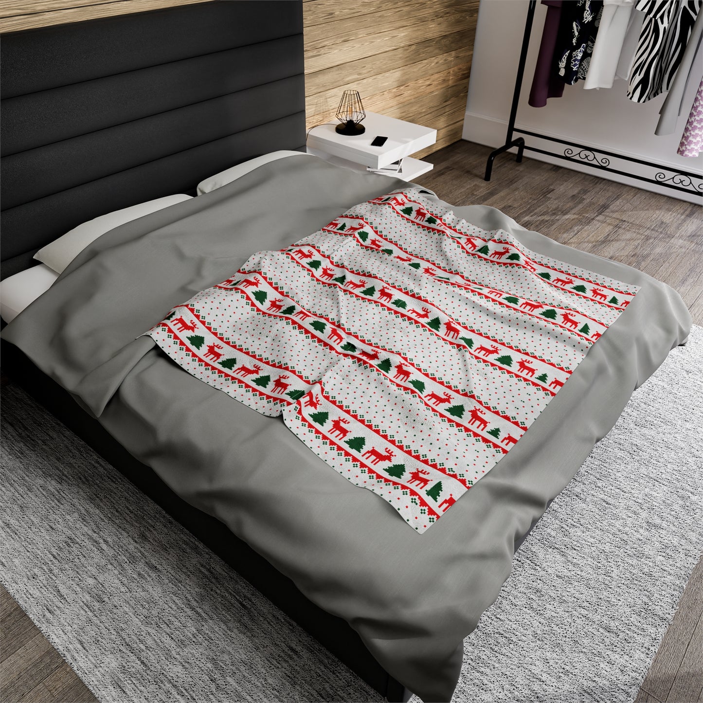Reindeer Christmas Blanket holiday christmas tree blanket christmas movie watching blanket Merry christmas  blanket Velveteen Plush Blanket