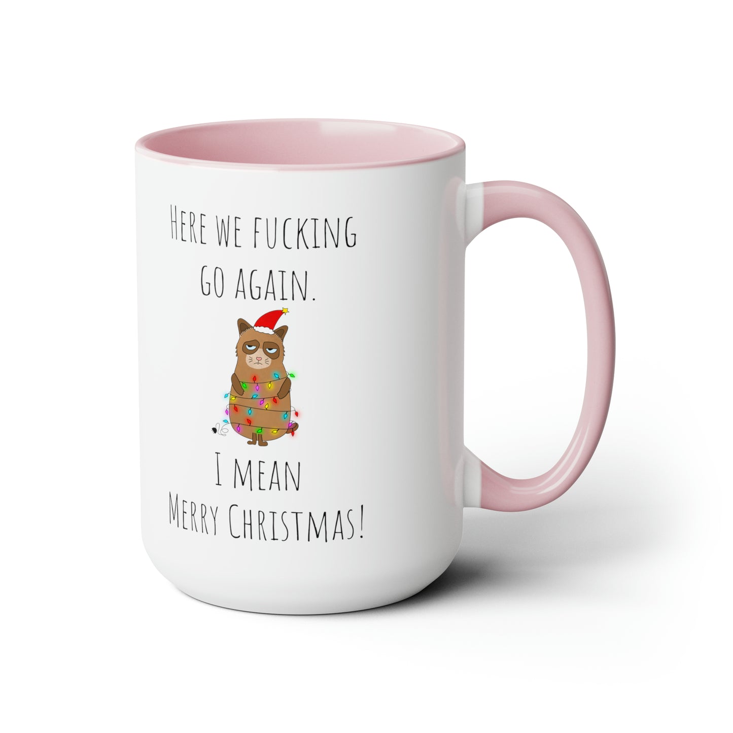 Grumpy cat Christmas mug Coffee Mug lover party gift mug Floral mug gift for her Mug funny gift for wife Coffee Mugs tea Christmas gift 15oz
