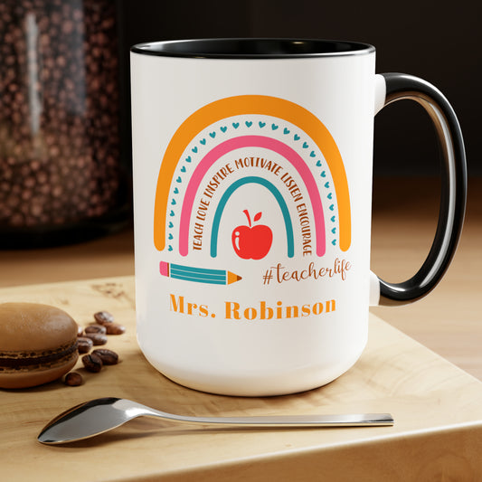 Personalized teacher name mug custom teacher gift teacher vibes gift for him Supervisor mug Coffee Mug gift for her Mug wife Coffee Mugs