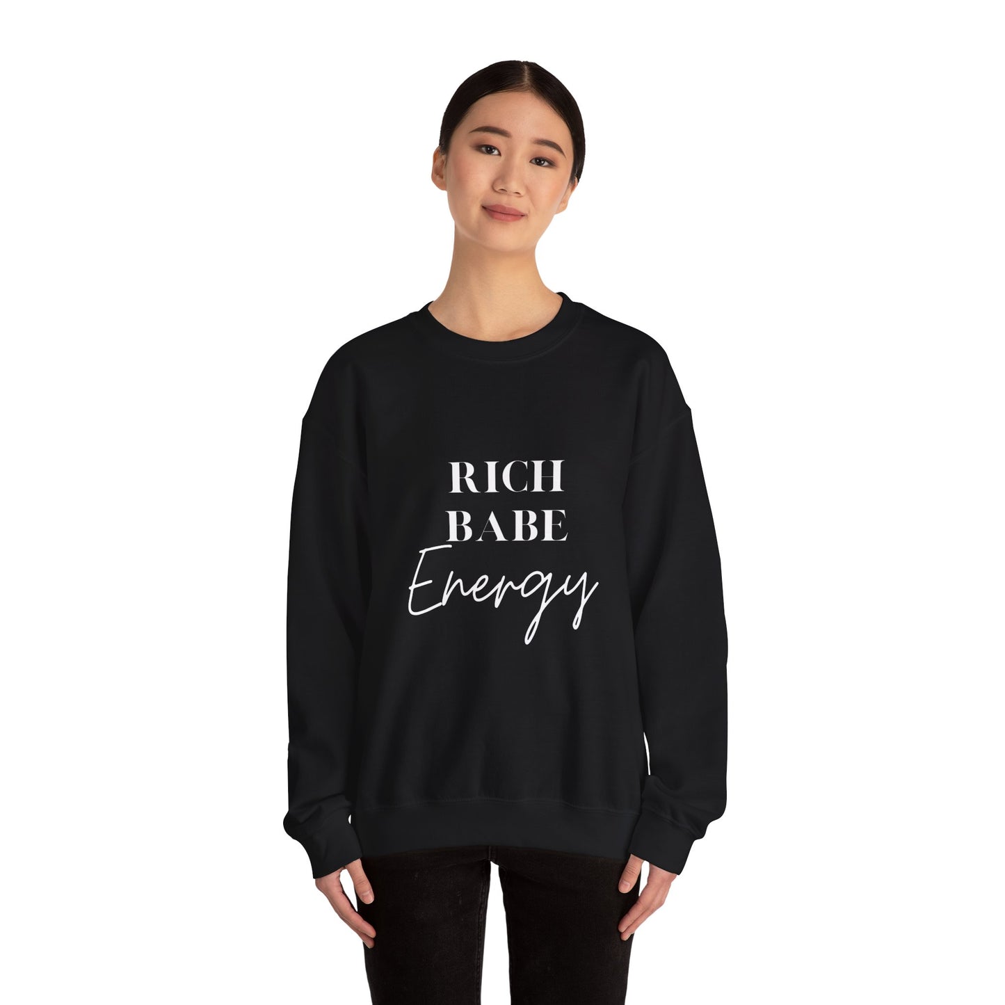 Rich Babe energy sweater funny gift for her bestie gift galentine sweater funny Valentine's sweater gift for him entrepreneur gift birthday