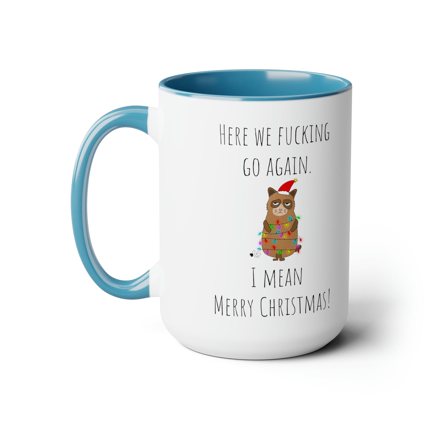Grumpy cat Christmas mug Coffee Mug lover party gift mug Floral mug gift for her Mug funny gift for wife Coffee Mugs tea Christmas gift 15oz