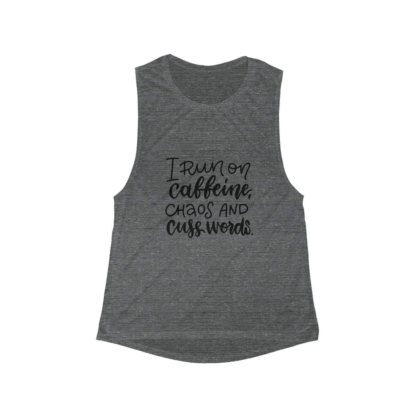 Caffeine Chaos Muscle Tank, Funny Women's Workout Shirt, Casual Summer Top, Gift for Her, Motivational Gym Wear