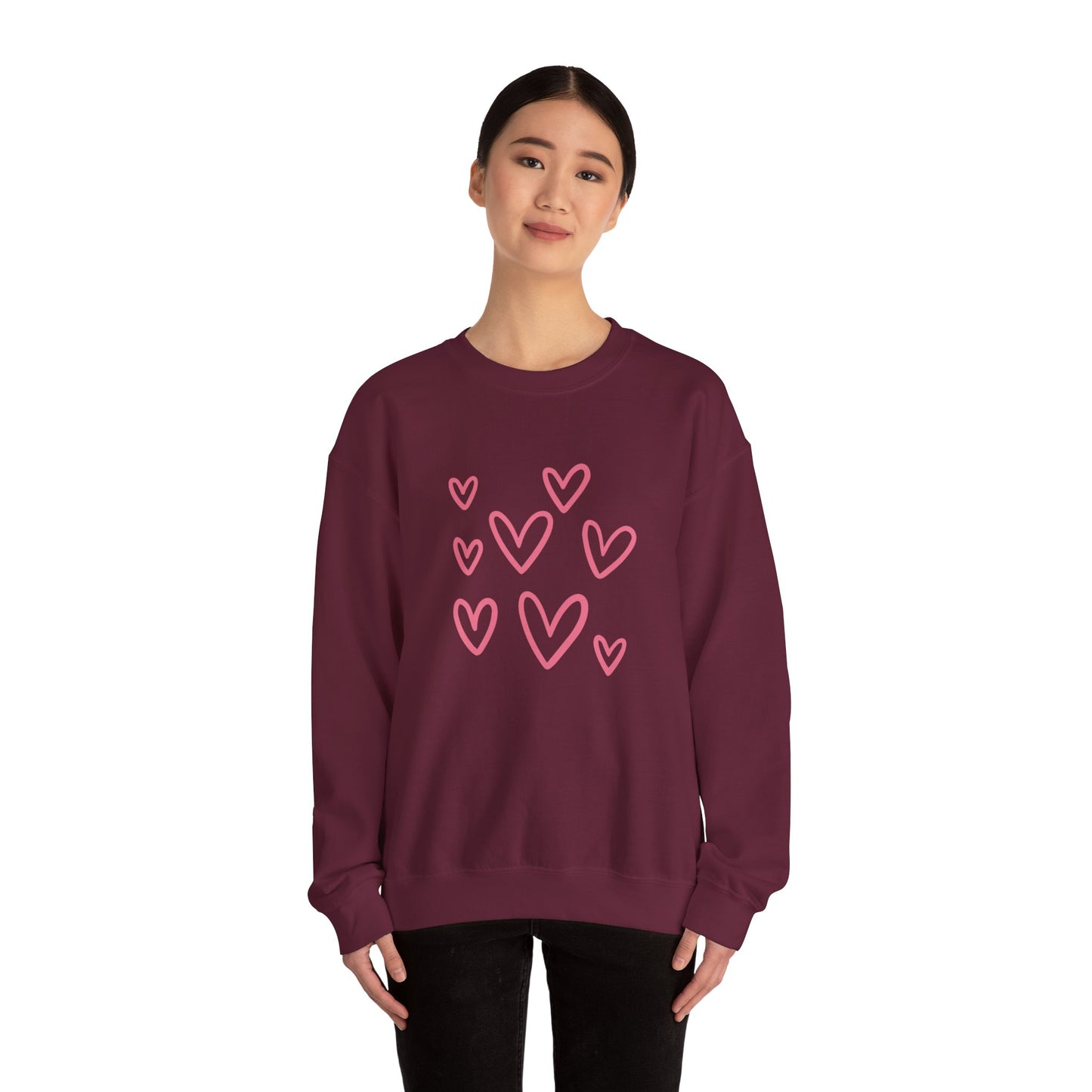 Heart Valentine's Day sweatshirt valentines shirt gift for her best friend gift galentine's day gift crewneck sweater women sweater love