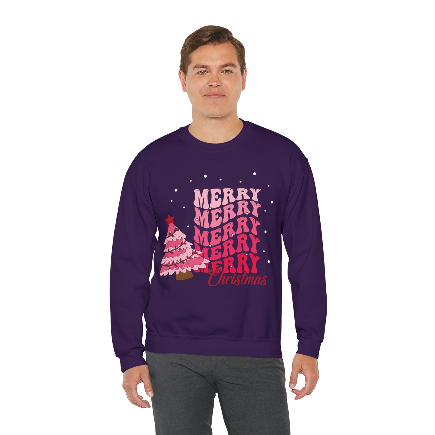 Festive AF sweater Pink Merry Bright Christmas Sweatshirt for Women Christmas Shirt Sweater Holiday Christmas gift for her gift for him