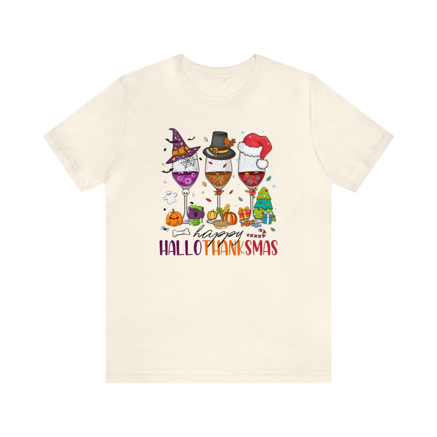 Wine lover shirt Happy holidays shirt Hallothanksmas gift for her gift for him happy Hallothanksmas Shirt Christmas gift Thanksgiving shirt