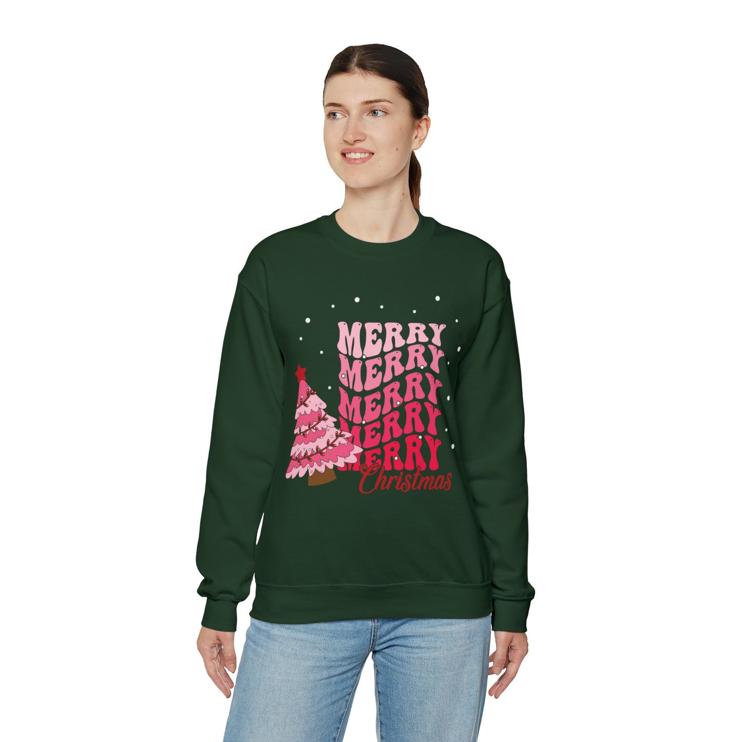 Festive AF sweater Pink Merry Bright Christmas Sweatshirt for Women Christmas Shirt Sweater Holiday Christmas gift for her gift for him