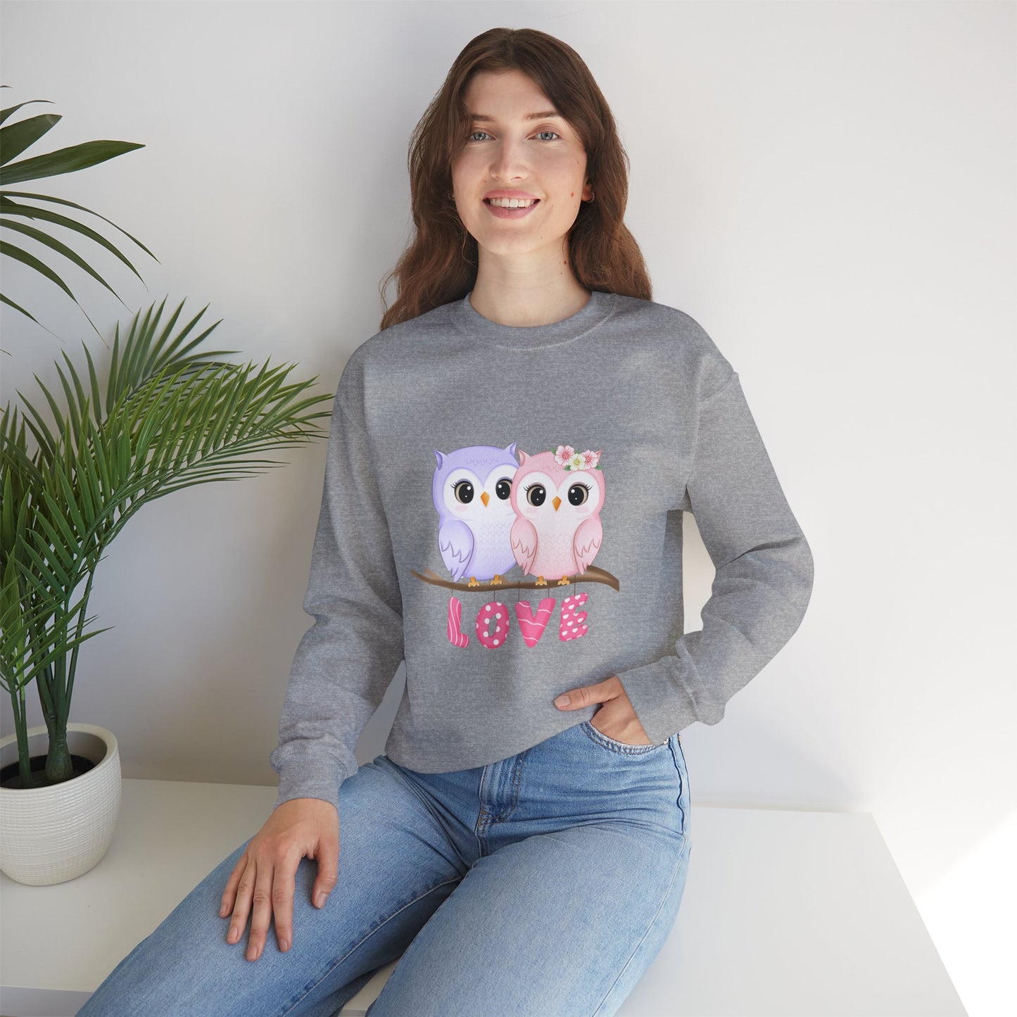 Owl Love sweater valentines Day sweatshirt valentines day shirt best friend gift for her Unisex owl sweater Love shirt unique holiday gift