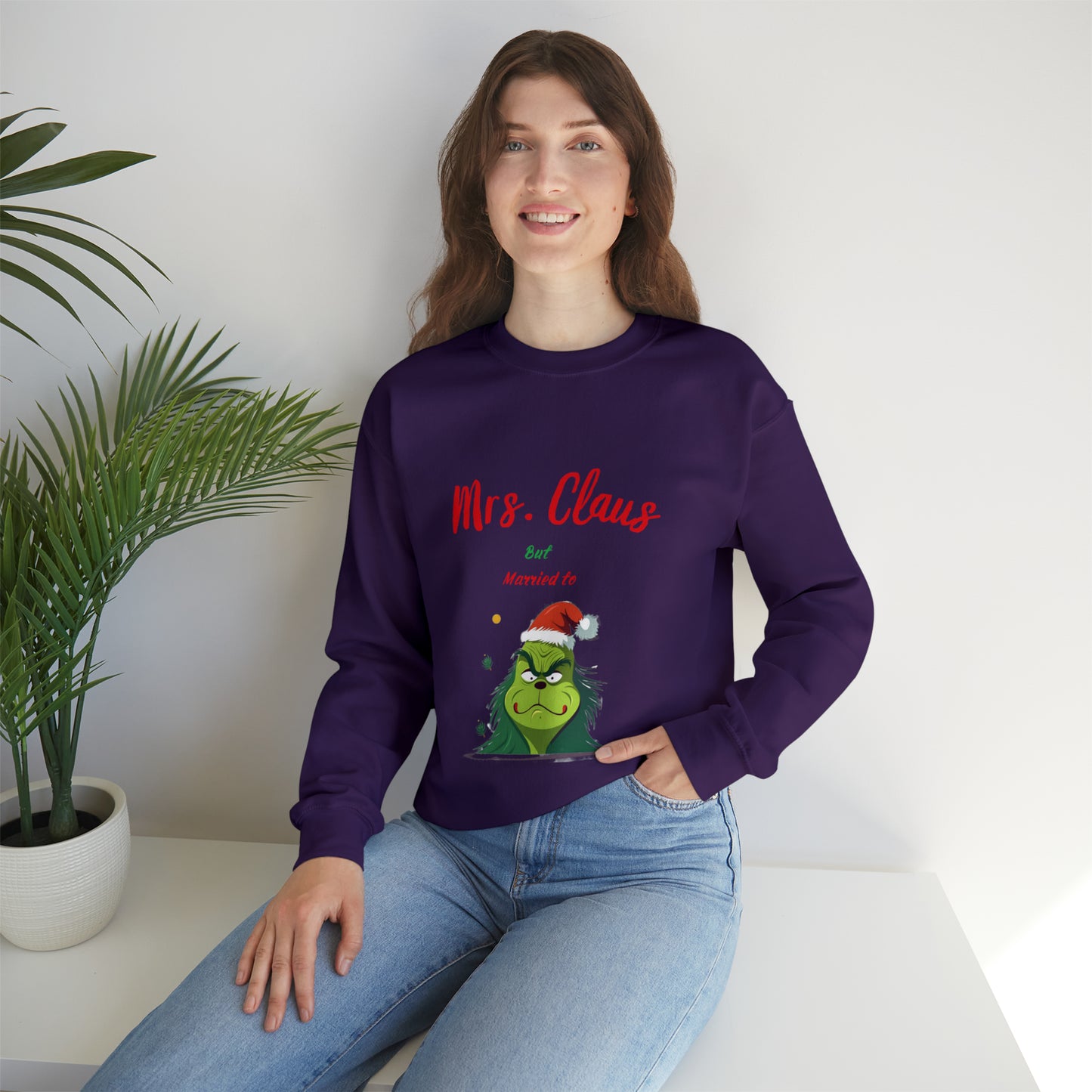 Mrs Claus sweater married to the grinch sweatshirt Merry Christmas Sweatshirt for Women Christmas Shirt Holiday Christmas gift for her