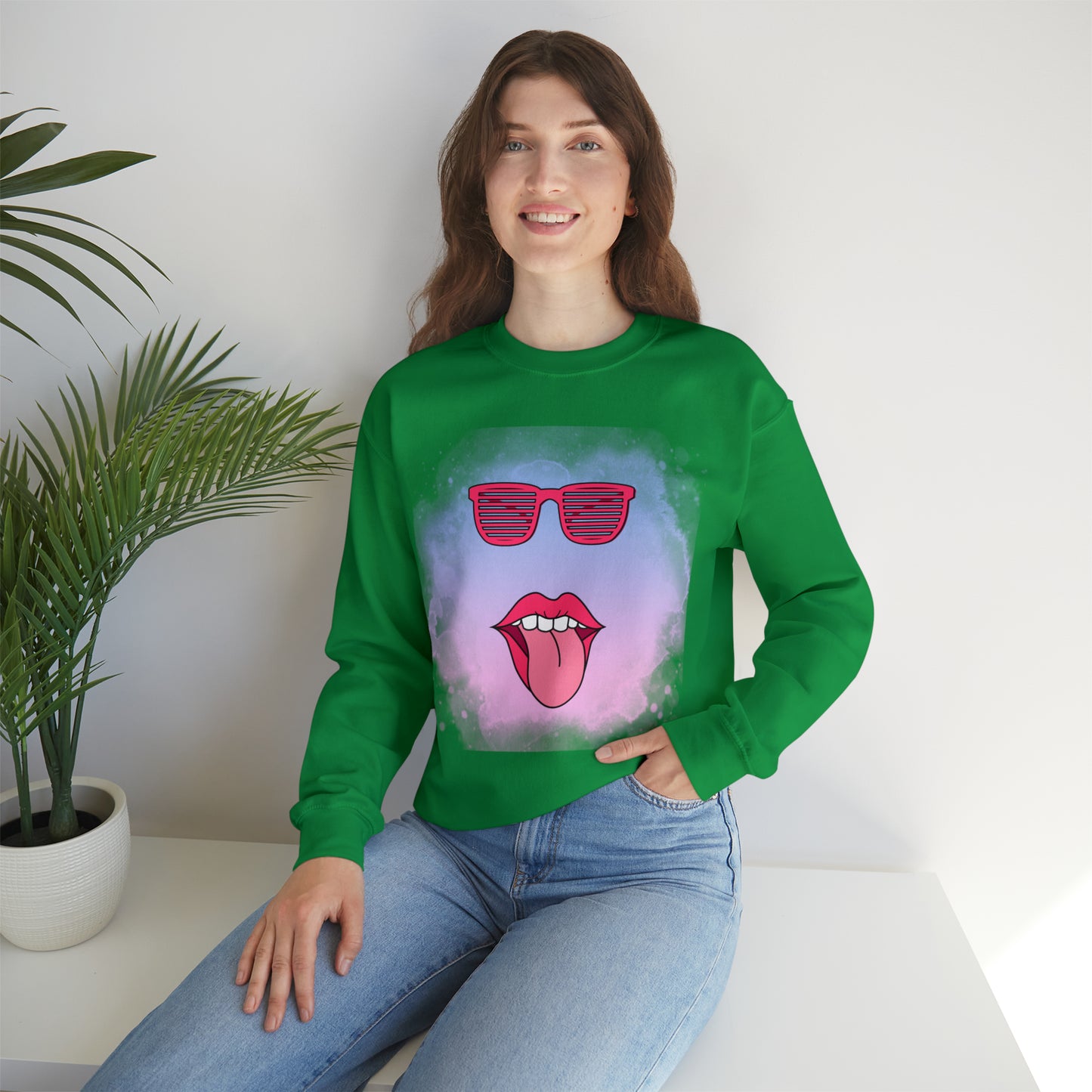 Lip Sunglasses Hoodie, Bubble Gum kiss Hoodie, Fun Summer shirt, Birthday gift for her, Galantine travel sweatshirt, Unisex