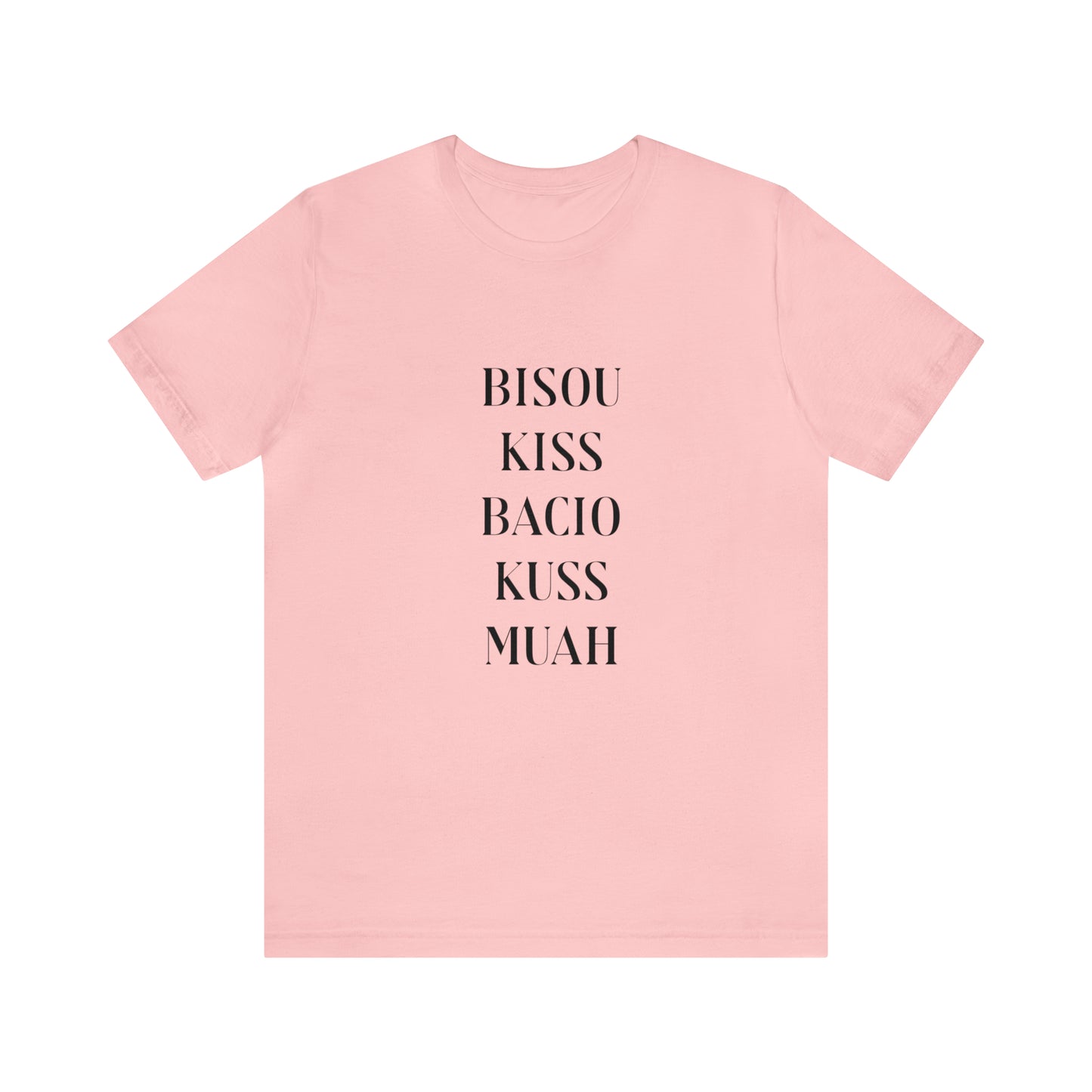 Bisou kiss shirt, travel shirt, best friend trip, girls vacation trip, Unisex Jersey Short Sleeve Tee